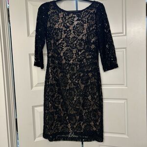 Scarlett Black Lace Long Sleeve Dress